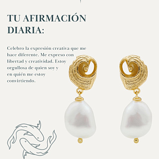 Pendientes chapados en oro de 14 quilates con perla natural